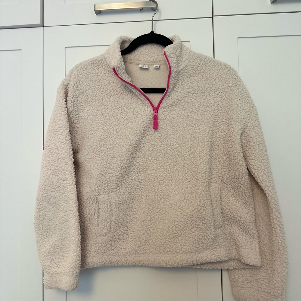 GAP Girls Cream Sherpa 1/4 Zip